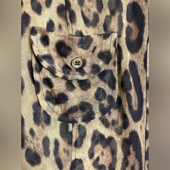 Dolce & Gabbana Leopard ChPrint Blouse–Women’s Sz 48 (US 38 M) Made in Italy EUC - Picture 11 of 12